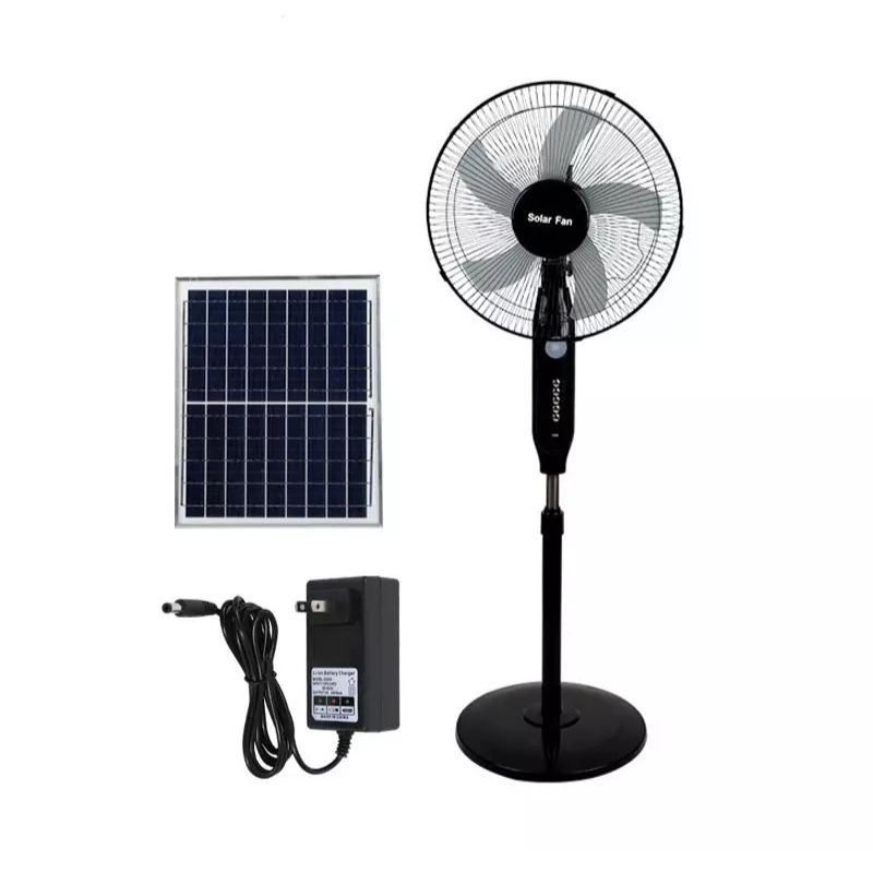 Ventilation Rechargeable Solar Power Fan with Panel And Battery Manufacturers in China 16 Inch