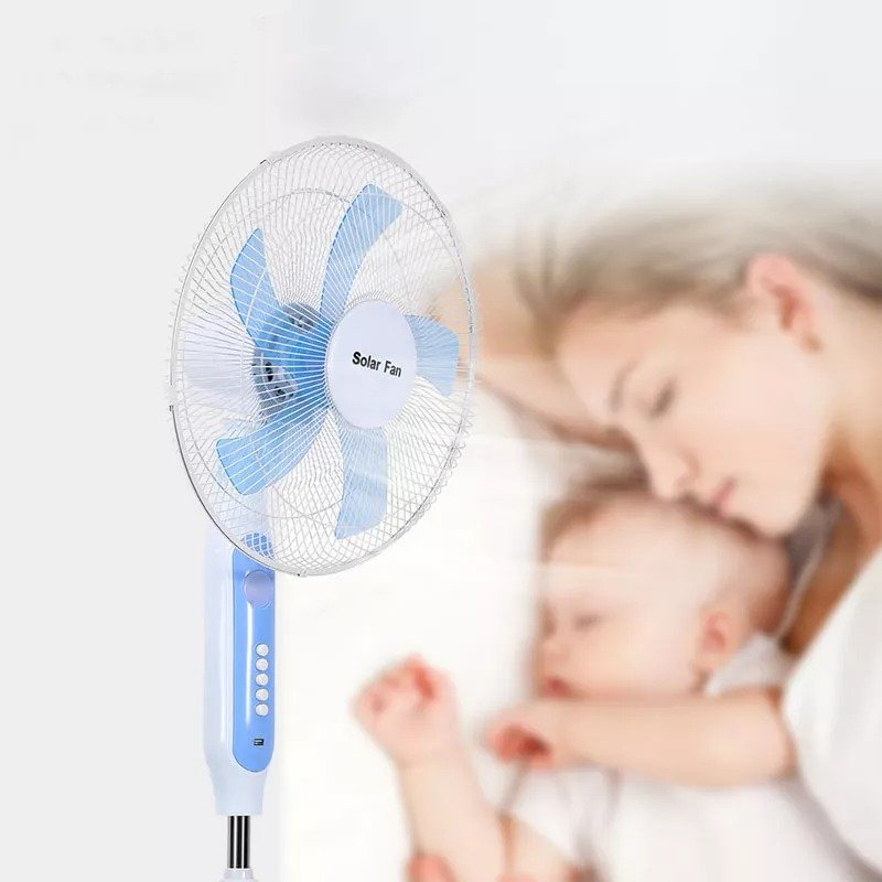 Ventilation Rechargeable Solar Power Fan with Panel And Battery Manufacturers in China 16 Inch - Image 2